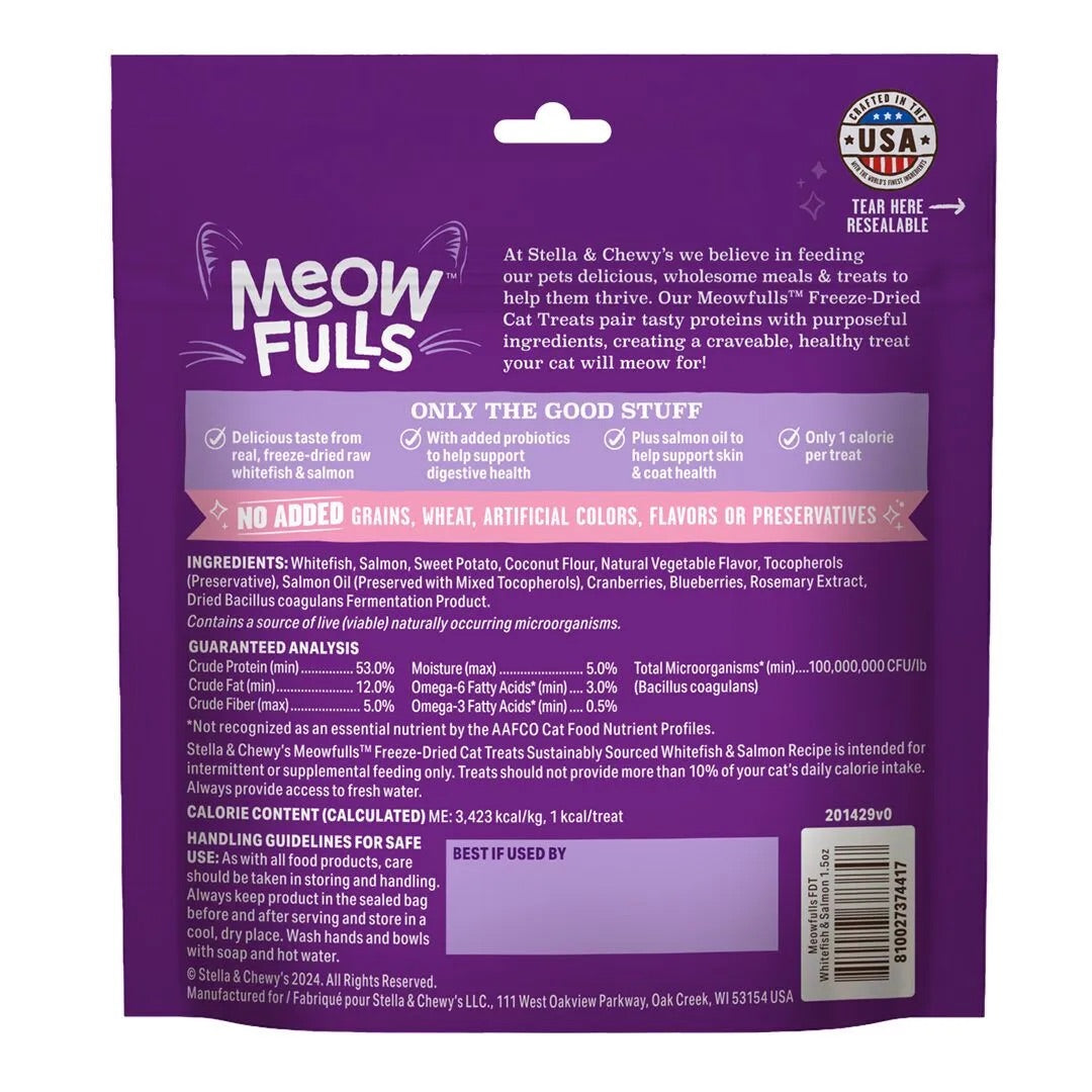 Stella & Chewys Freeze Dried Whitefish & Salmon Cat Treat (1.5oz)