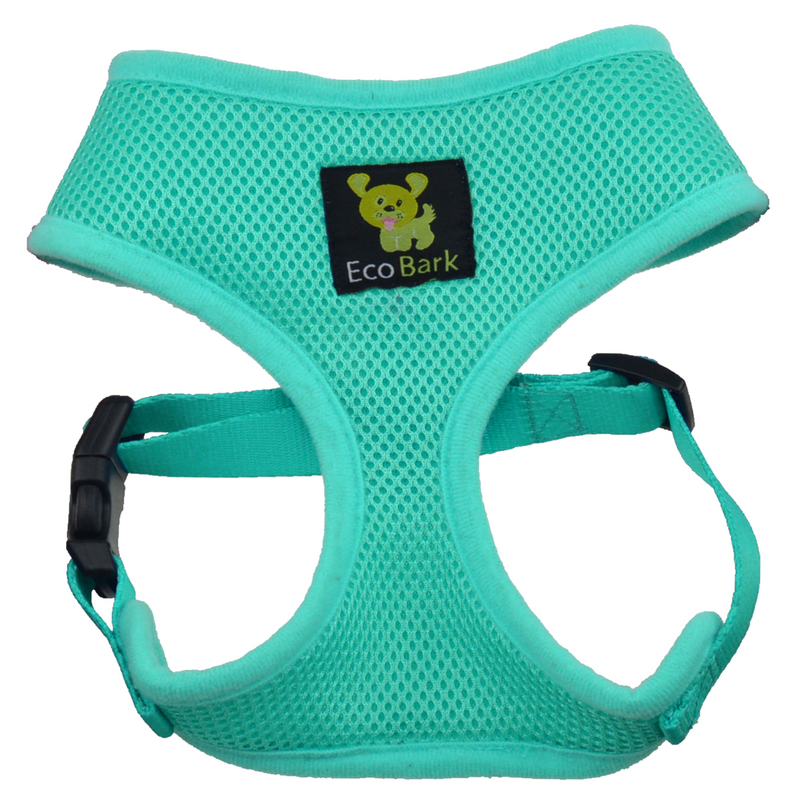 EcoBark Mint Turquoise Dog Harness - Over-the-Head Soft Mesh Vest Halter for Small to Medium Dogs
