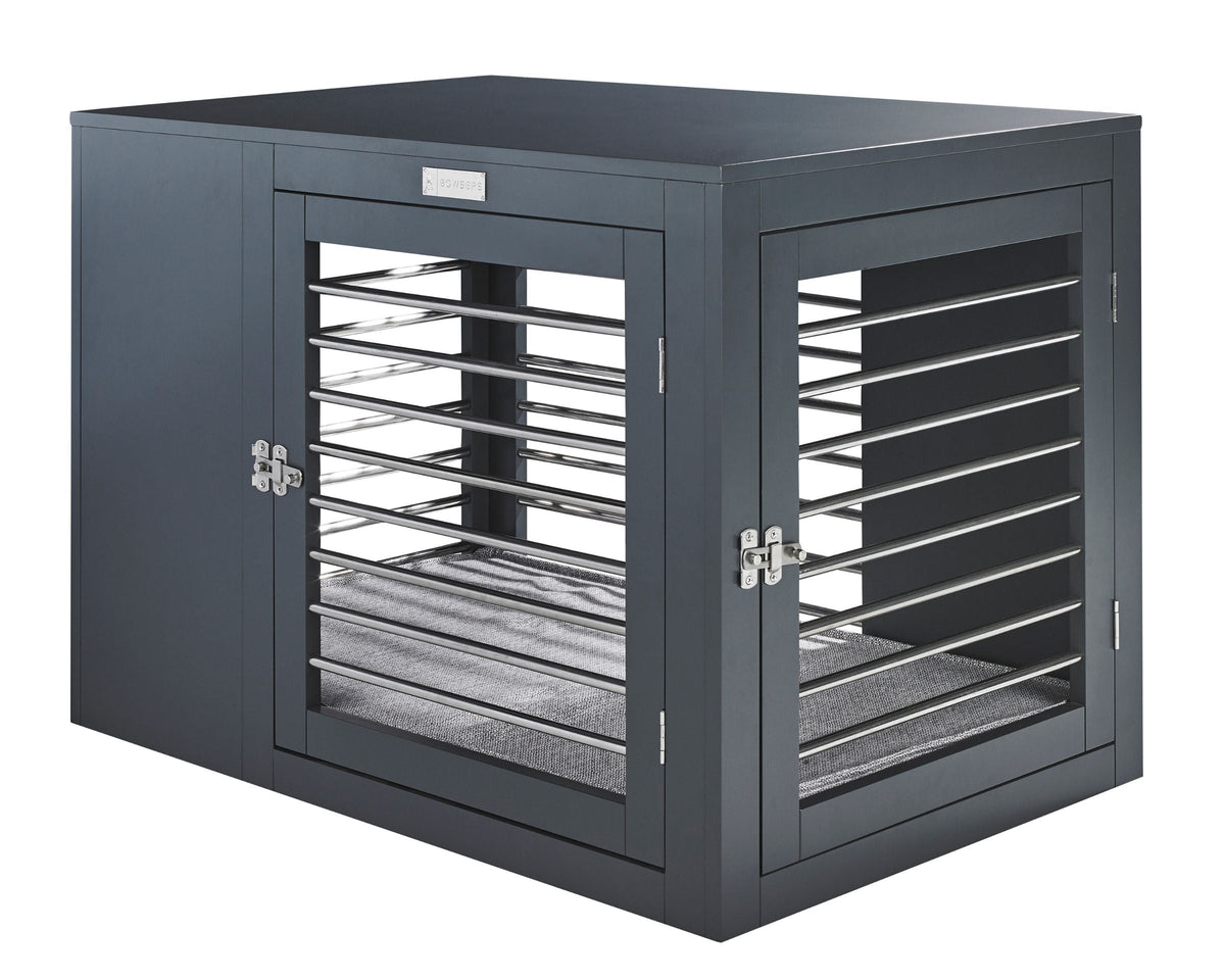 Bowsers Moderno Wood Dog Crate Furniture - Designer Indoor Crate and End Table