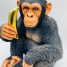 Modern Monkey Sculpture with Gold Banana