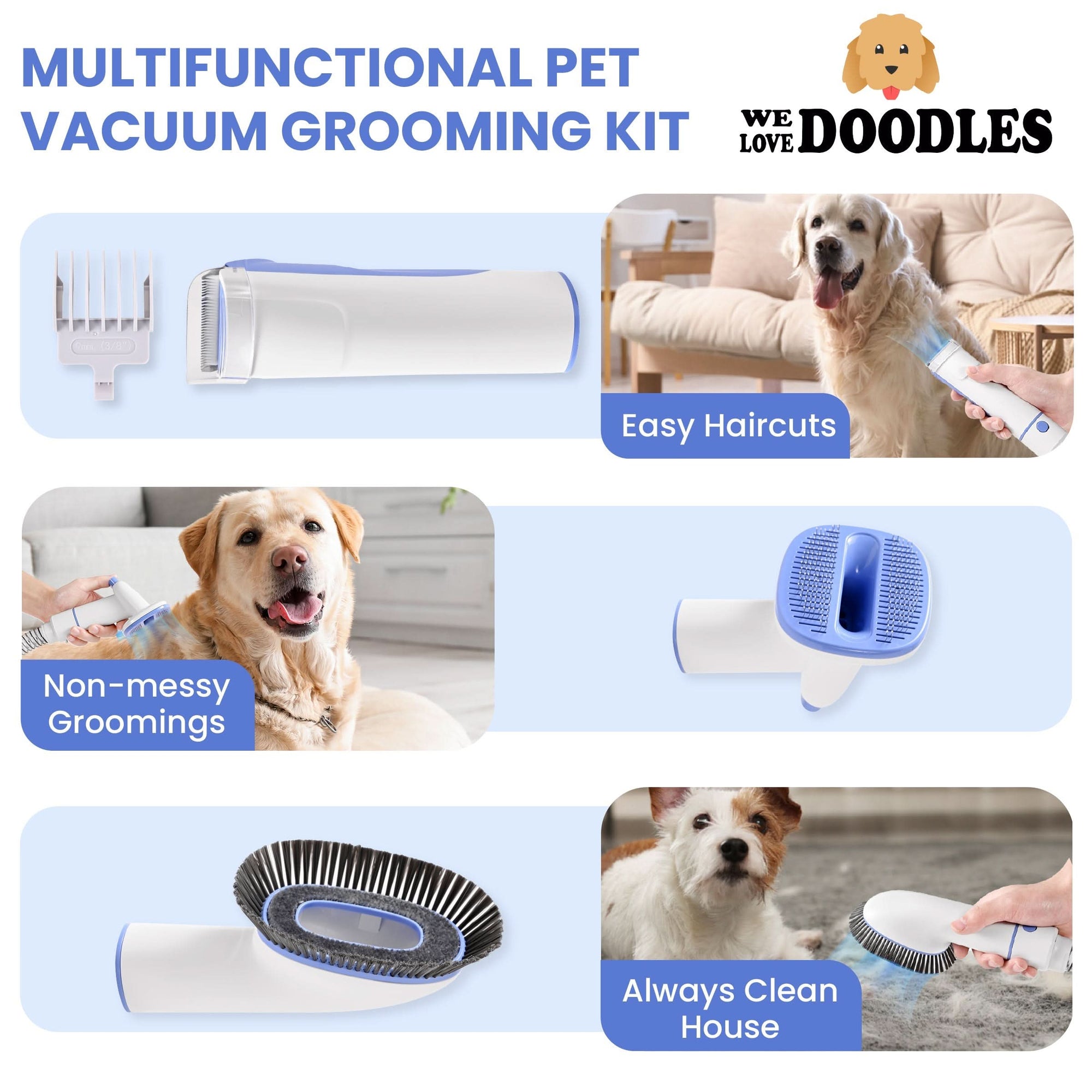Dog Grooming Vacuum Kit (Upgraded Version)