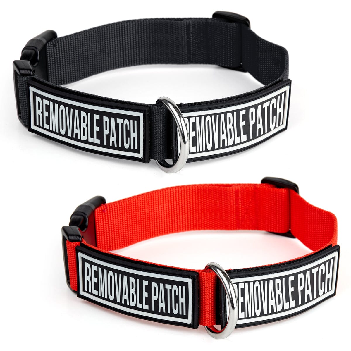 Dogline Omega Nylon Flat Collar with Built-In Hook & Loop Fastener