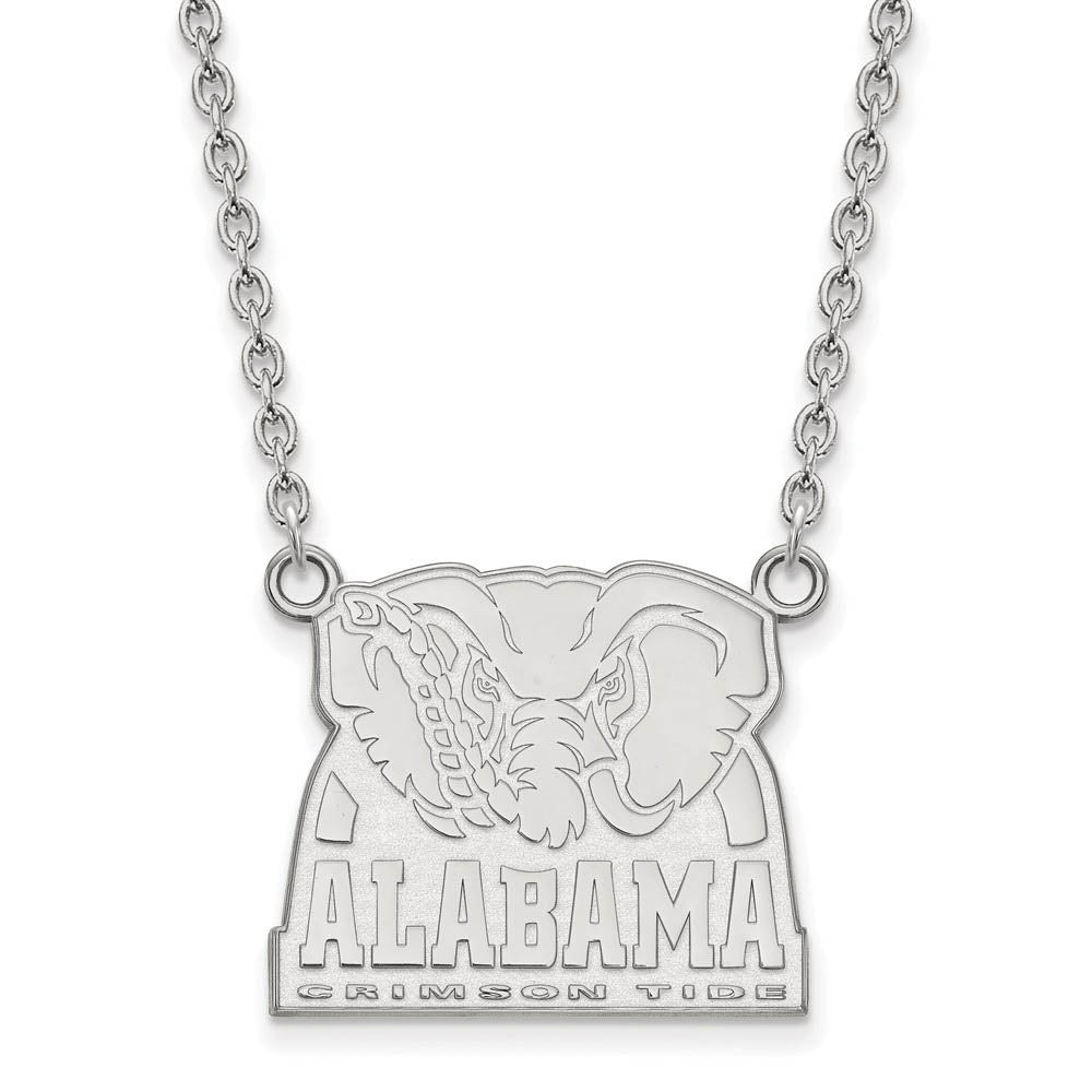 10k White Gold U of Alabama Large Pendant Necklace