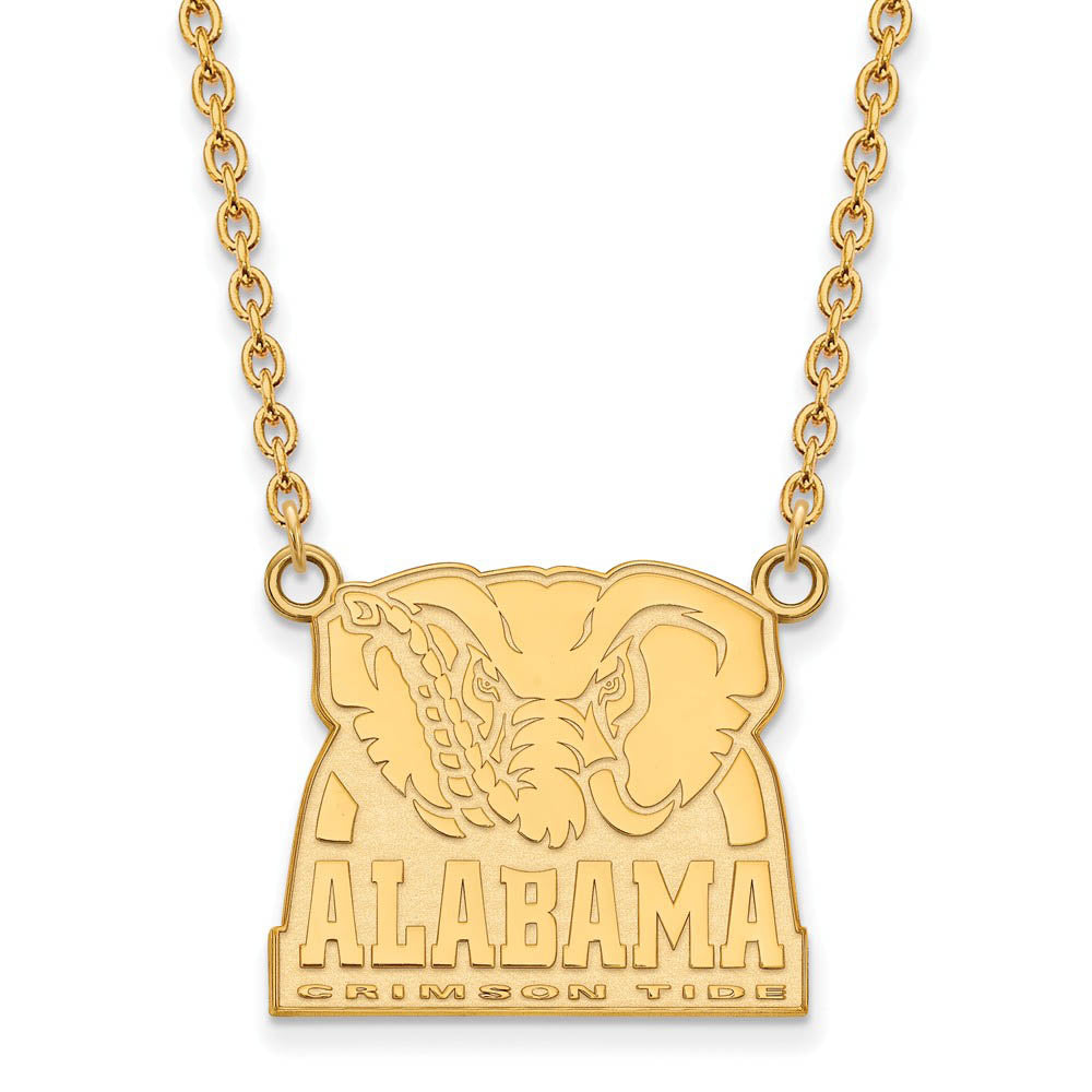 10k Yellow Gold U of Alabama Large Pendant Necklace