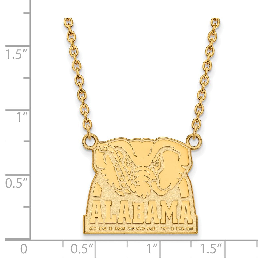 14k Yellow Gold U of Alabama Lg Logo Pendant Necklace