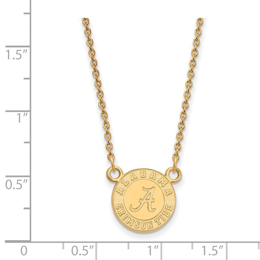 14k Gold Plated Silver U of Alabama Sm Crimson Tide Necklace