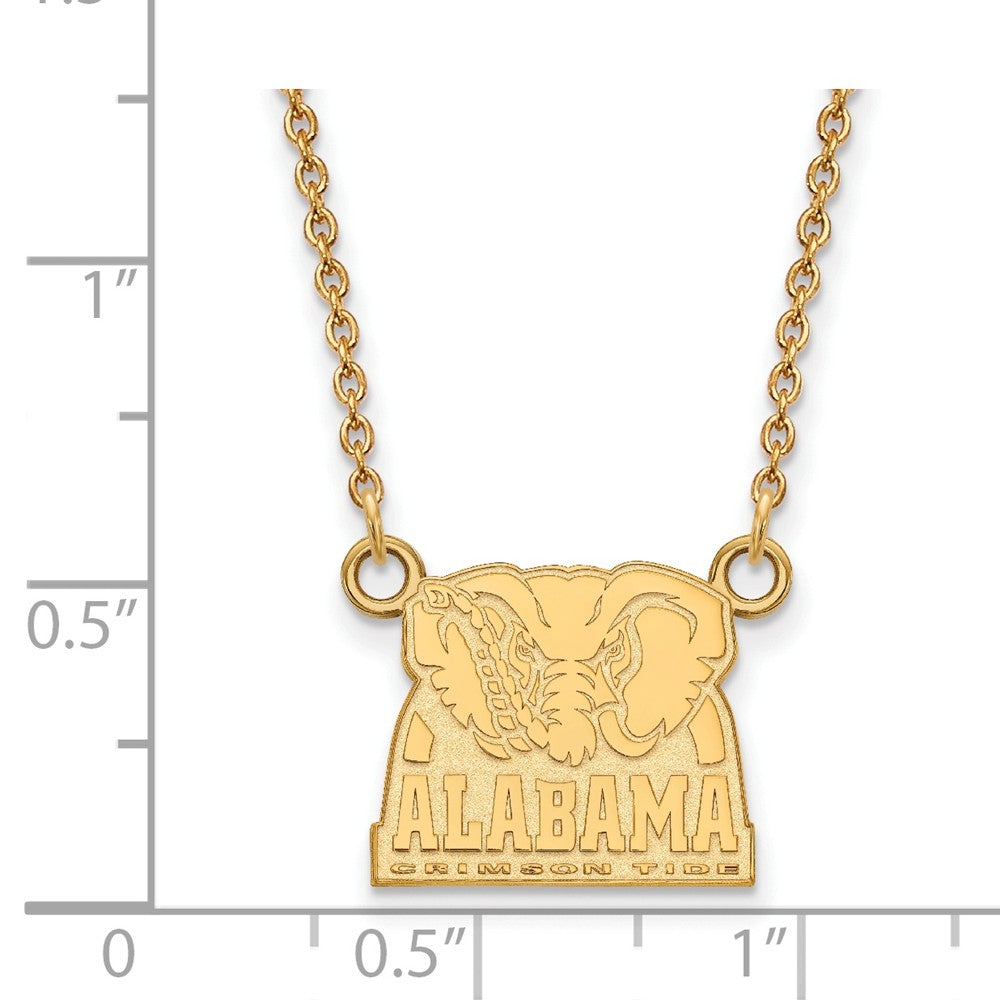 14k Gold Plated Silver U of Alabama Small Crimson Tide Necklace