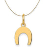 14k Yellow Gold Horseshoe Necklace in Polished