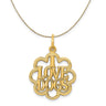 14k Yellow Gold I Love Dogs Scalloped Edge Necklace