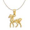 14k Yellow Gold Sm Left Walking Horse Necklace