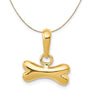 14k Yellow Gold Sm Polished Dog Bone Necklace