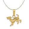 14k Yellow Gold Sm Playing Dog Necklace