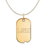 14k Yellow Gold Louisiana State Dog Tag Necklace