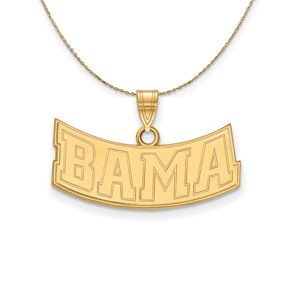 14k Yellow Gold U. of Alabama Small BAMA Necklace