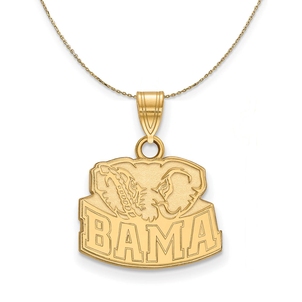 14k Yellow Gold U. of Alabama Sm BAMA Logo Necklace