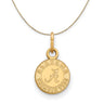 14k Yellow Gold U. of Alabama XS (Tiny) Round Logo Necklace
