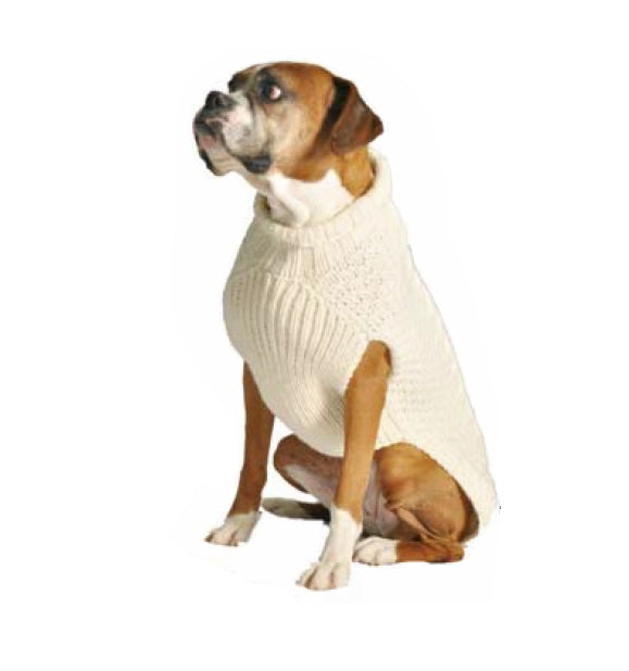 Chilly Dog Hand Knit Wool Natural Cable Wool Hat