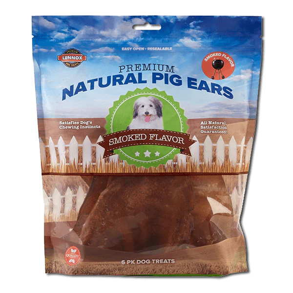 Lennox Premium Natural Large Pig Ears (8PK)