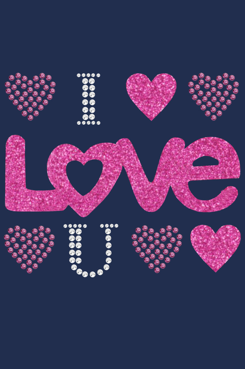I Love You Pink Glitter - Womens T-shirt