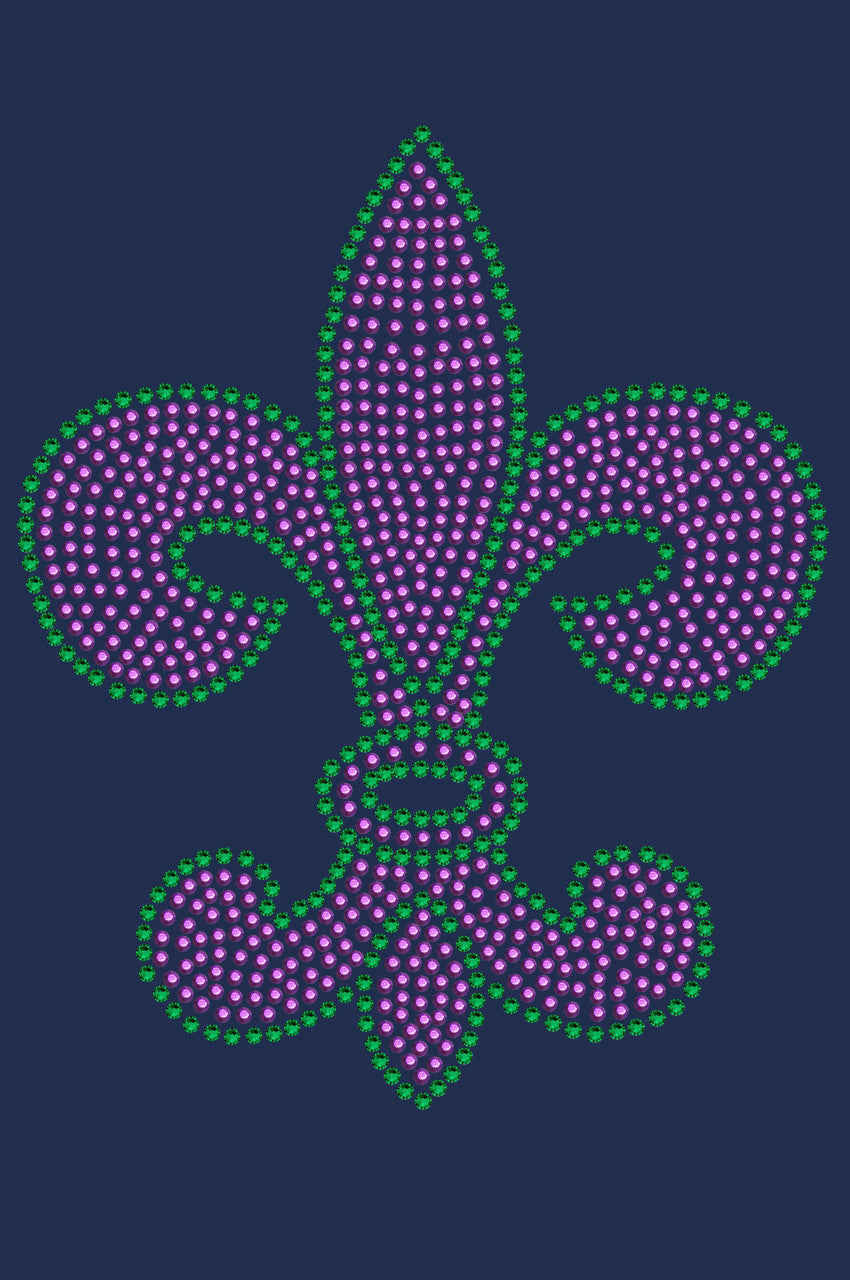 Fleur de Lis (Purple & Green) - Womens T-shirt