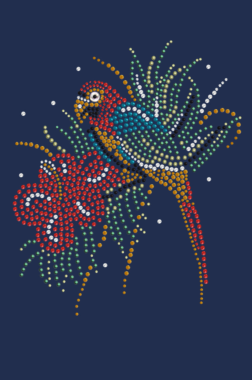 Parrot with Hibiscus - Womens T-shirt