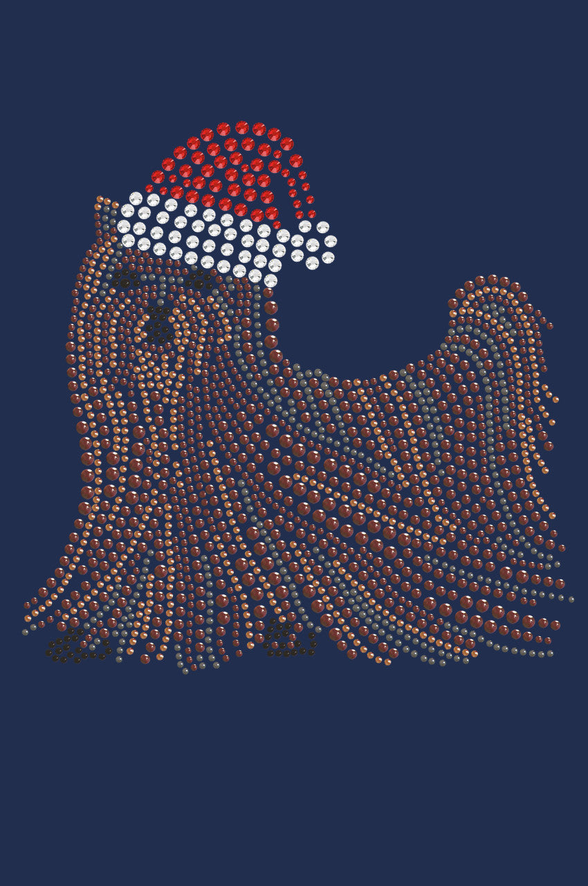 Yorkie with Santa Hat - Womens T-shirt