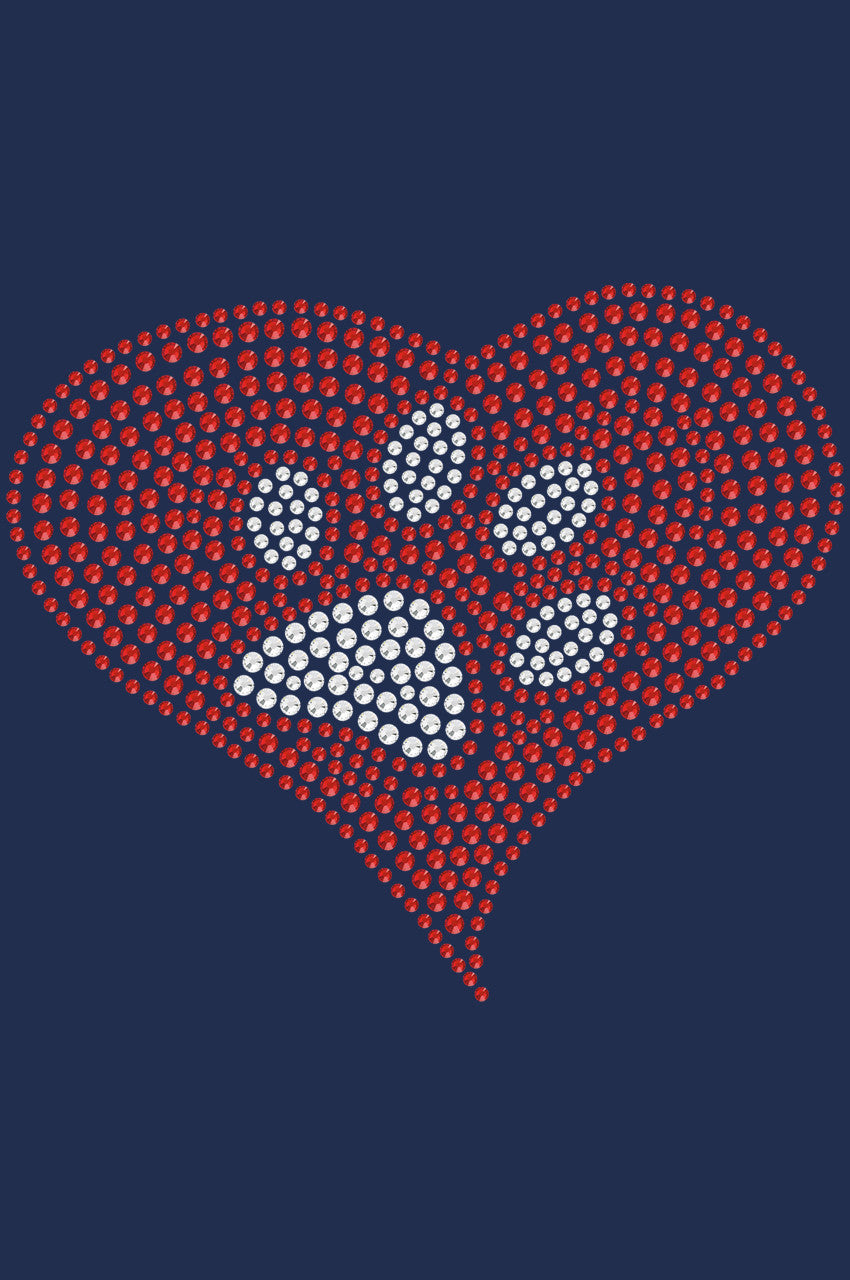 Red Heart with Paw 2 - Womens T-shirt