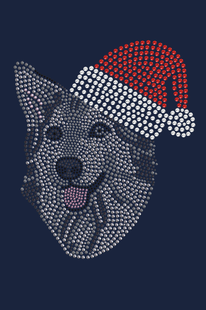 Husky/Tamaskan with Santa Hat - Womens Tee