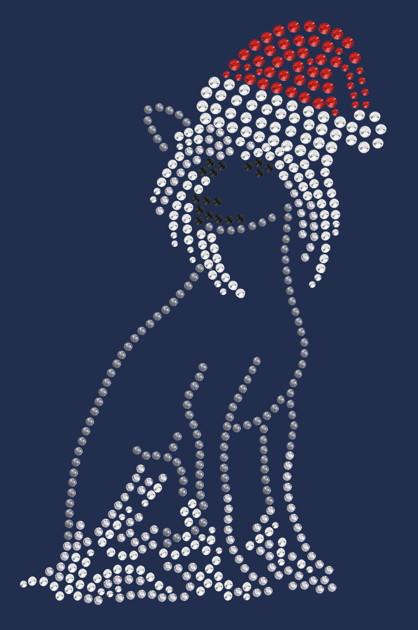 Chinese Crested with Santa Hat - Womens T-shirt