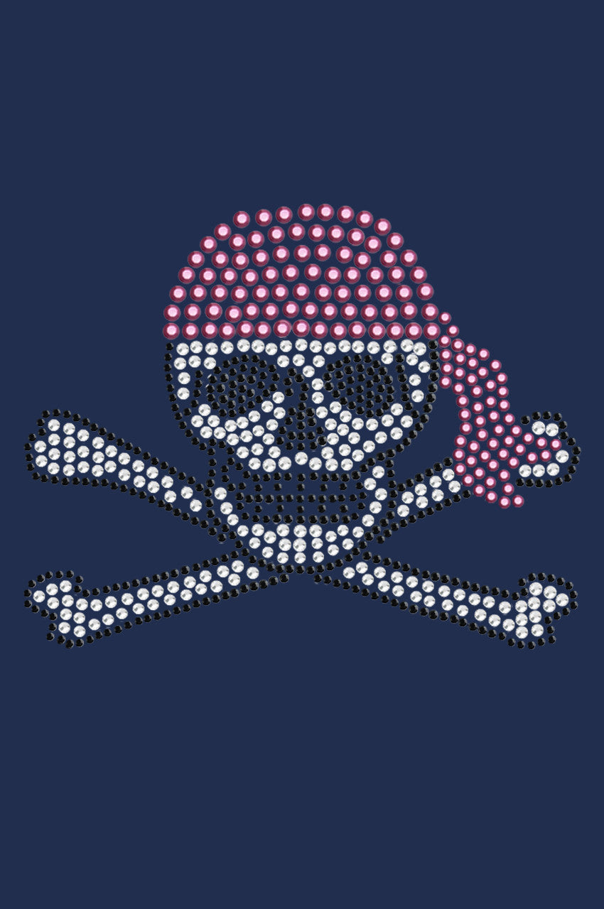 Skull with Pink Bandanna - Womens T-shirt