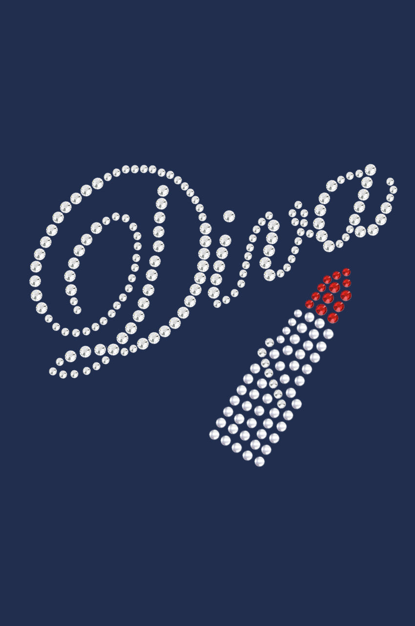 Diva with Austrian crystal Red Lipstick - Women's T-shirt