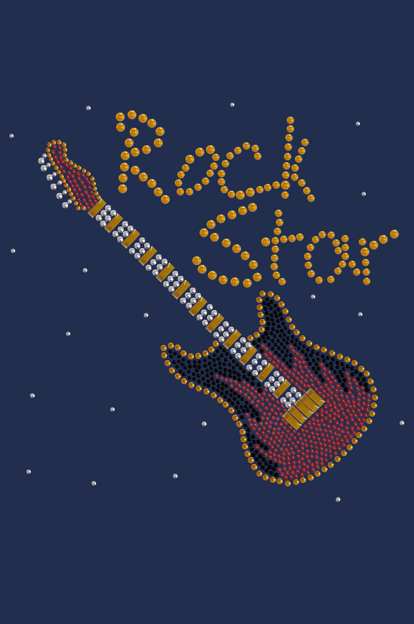 Rock Star with Red & Gold Guitar - Women's T-shirt