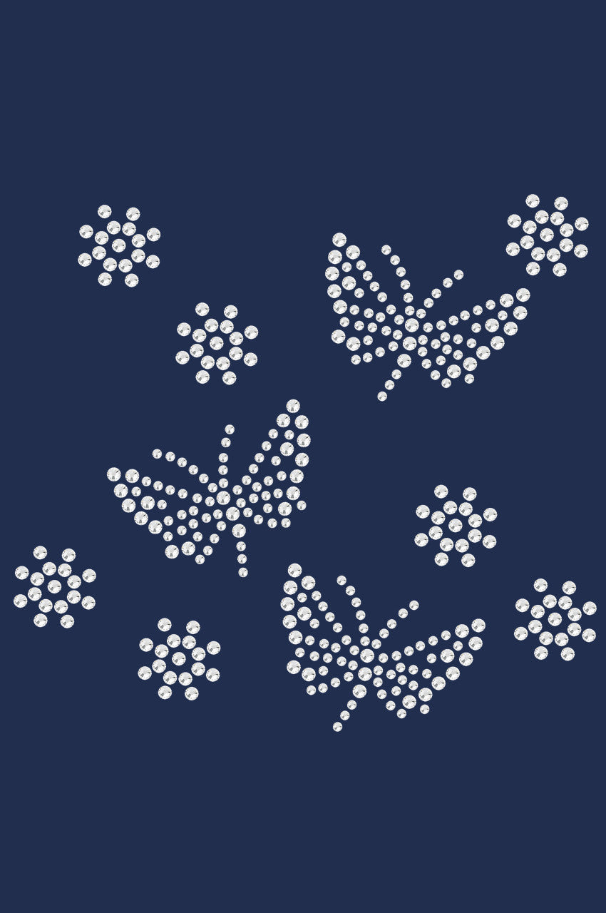 Small Rhinestone Butterflies - Womens T-shirt