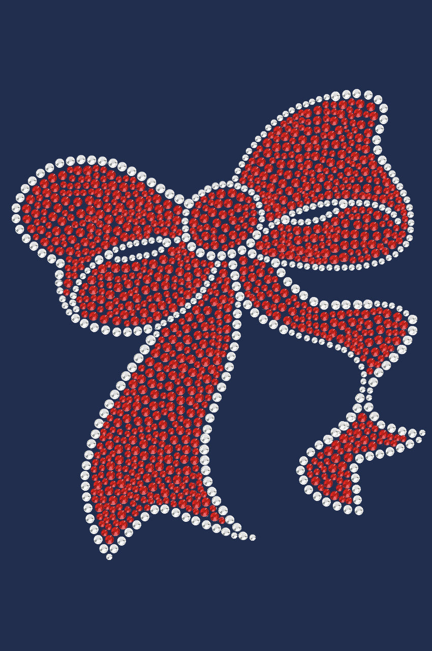 Red Rhinestone Bow - Womens Tee