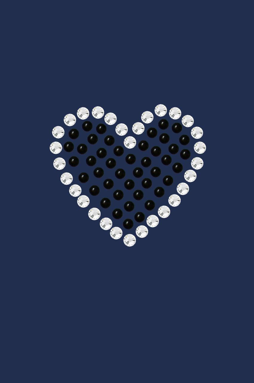 Black Rhinestone Heart - Womens T-shirt