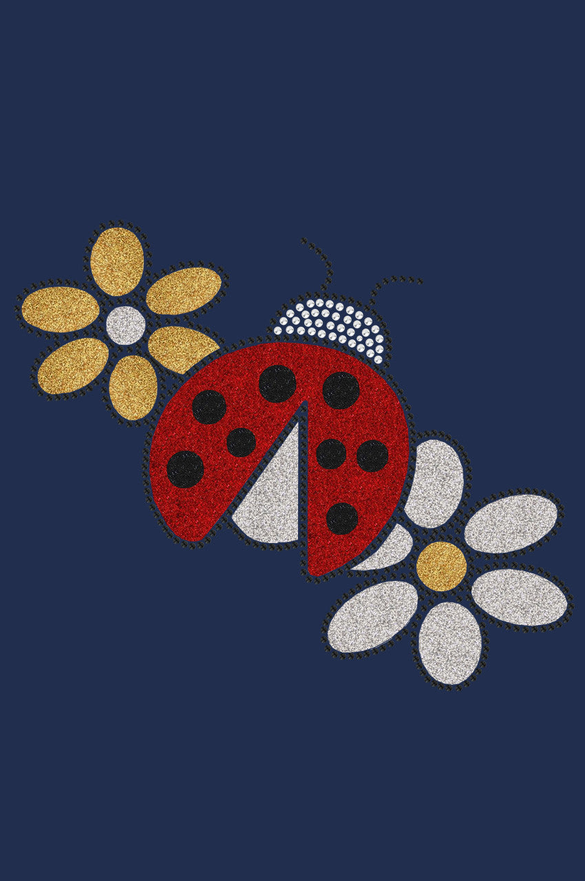 Glitter Ladybug & Daisies - Womens T-shirt