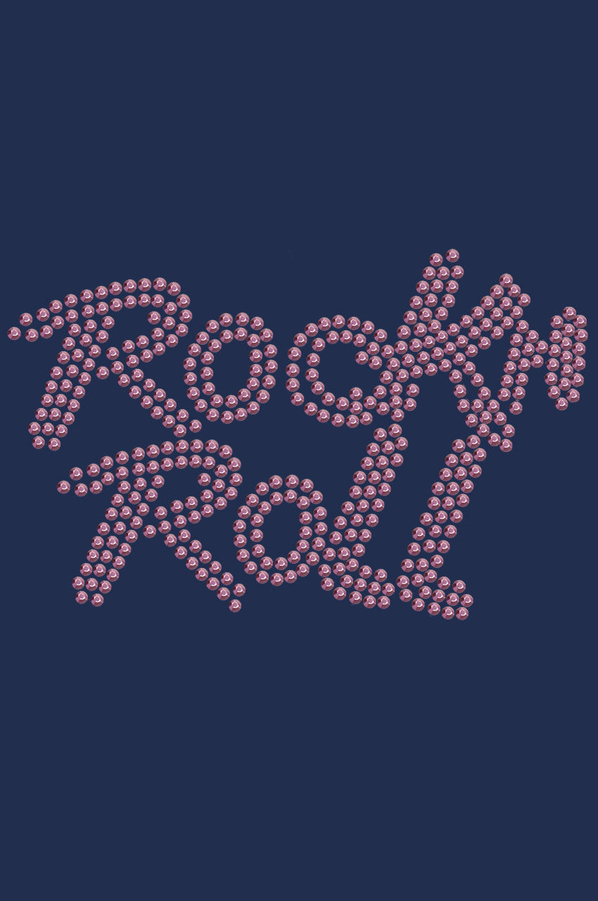 Rock n Roll (Pink Rhinestuds) - Womens T-shirt