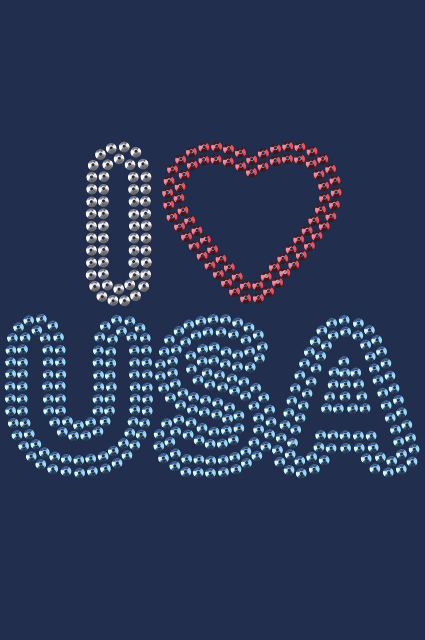 I Love USA 2- Womens T-shirt