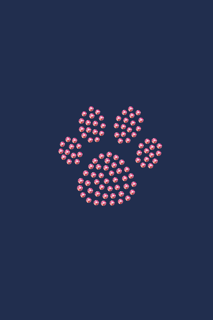 Paw (Pink Rhinestuds) - Womens T-shirt