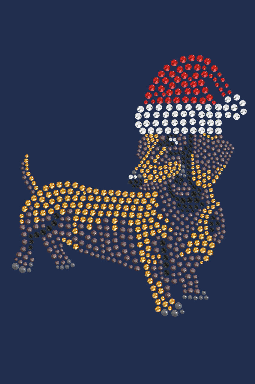 Dachshund 2 with Santa Hat - Womens T-shirt