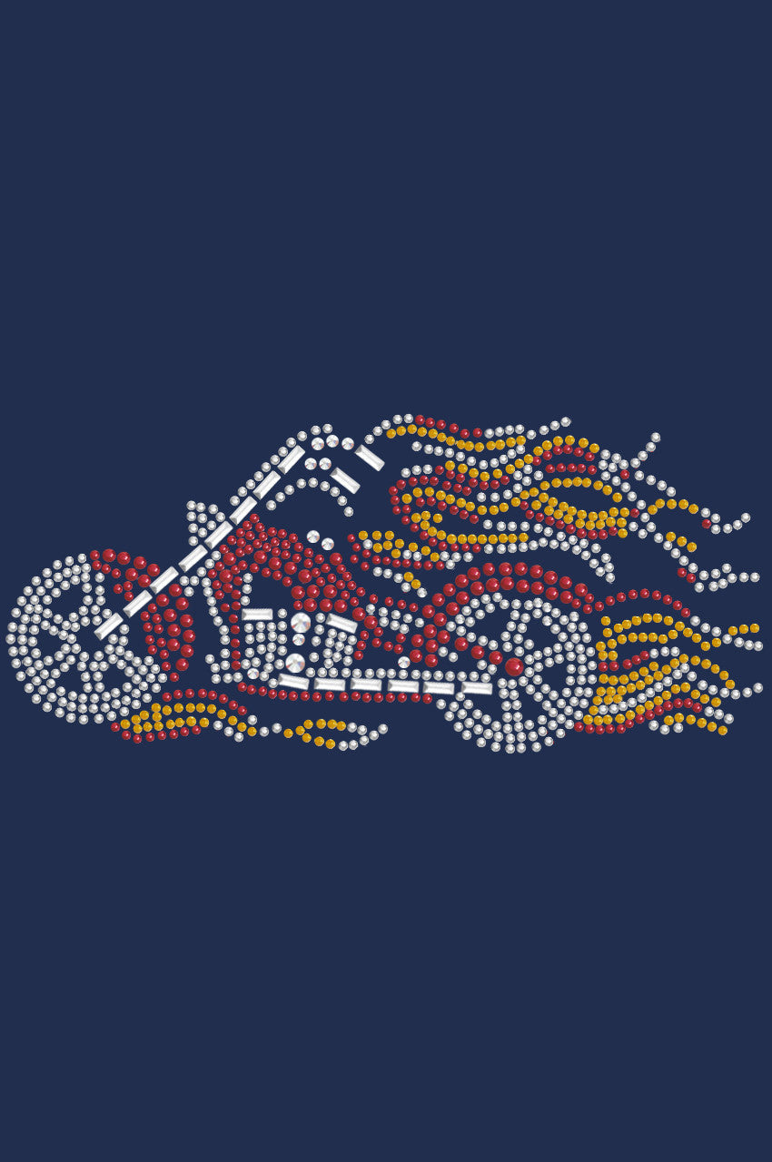 Motorcycle - Red with Flames - Women's T-shirt