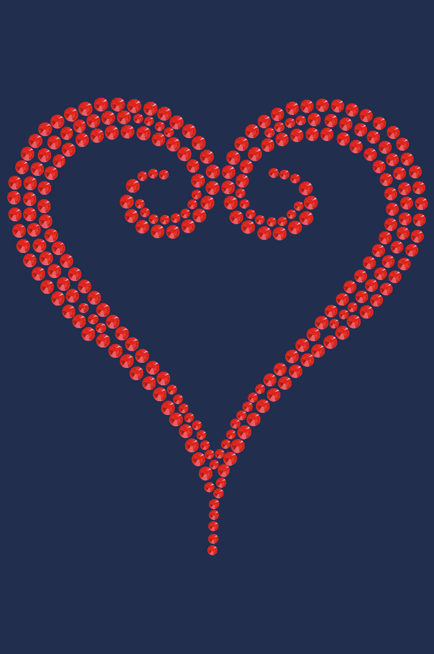 Red Rhinestone Heart - Womens T-shirt