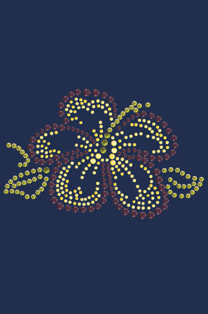 Purple & Yellow Hibiscus - Womens T-shirt