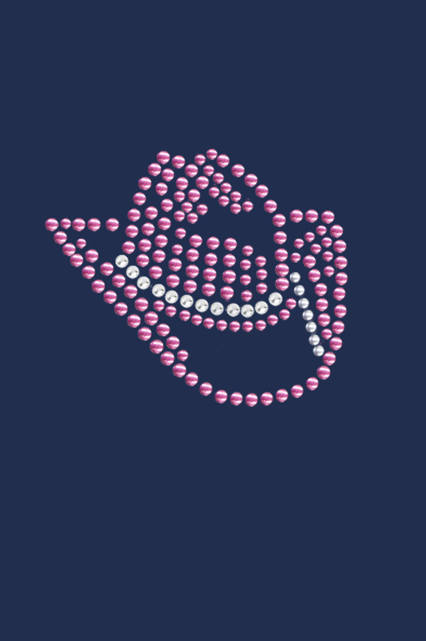 Pink Austrian crystal Cowgirl Hat - Women's T-shirt