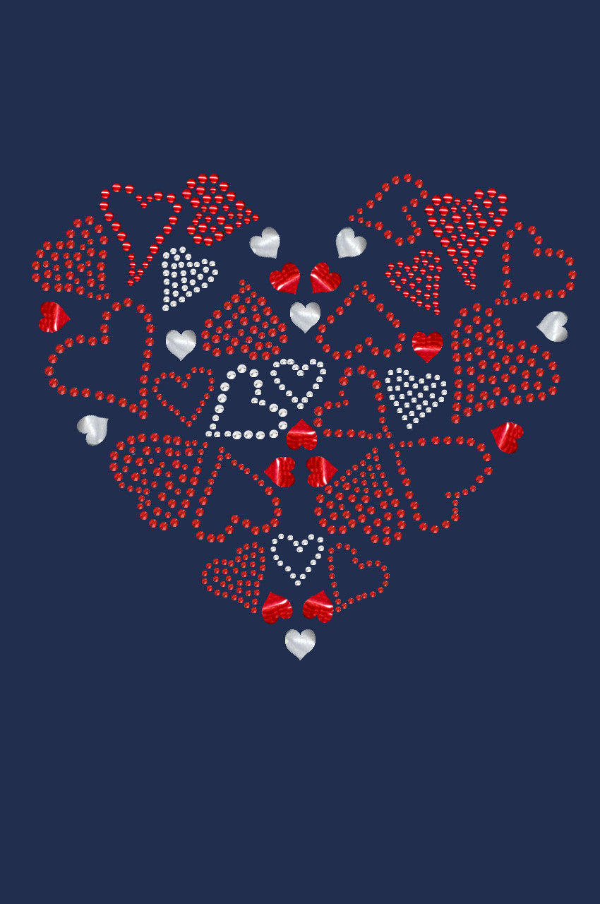 Red Heart with Hearts - Womwns Tee