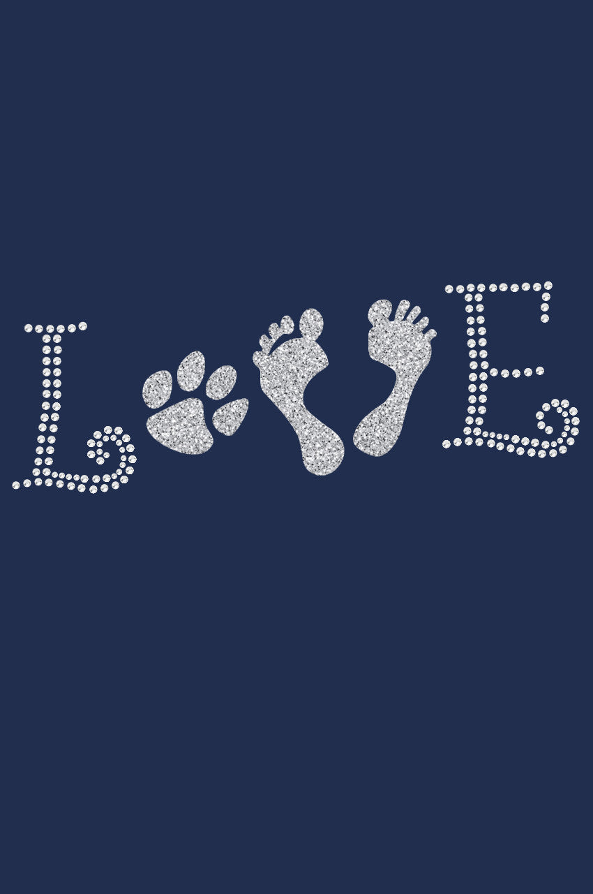 Love with Paw & Feet - Womens Tee