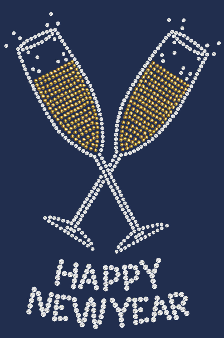 Happy New Year Champagne Glasses - Womens T-shirt