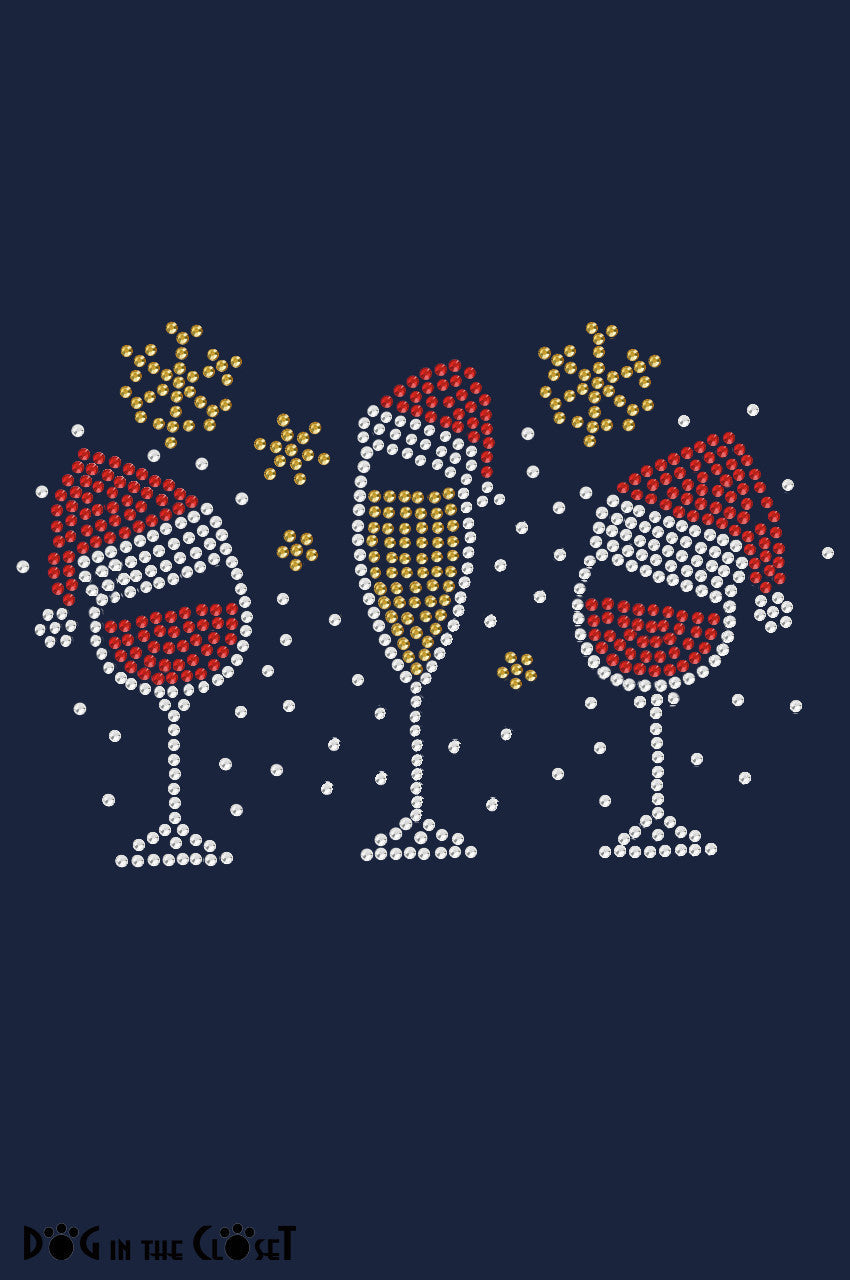 Christmas Wine Glasses - Womens Tee