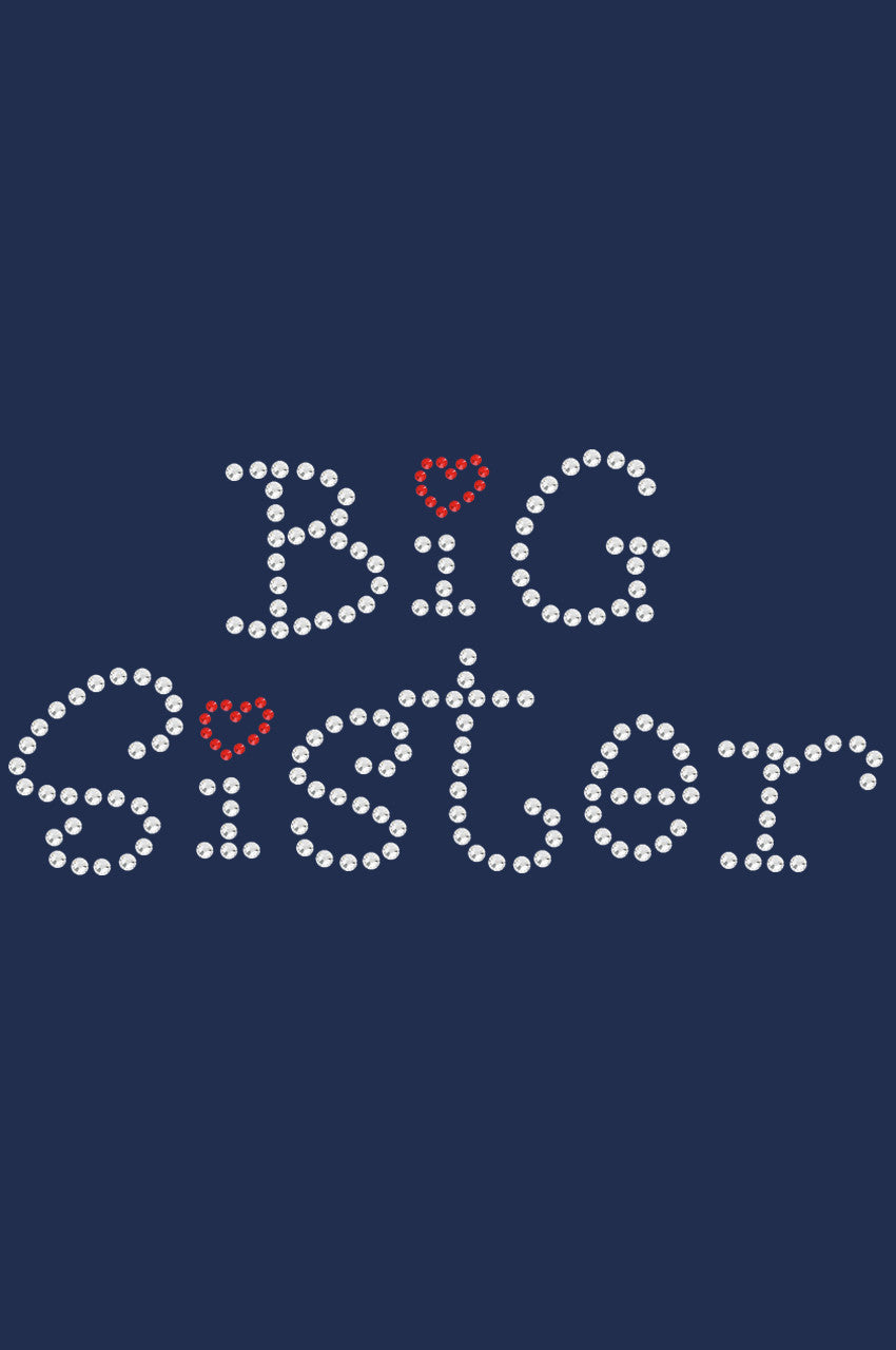 Big Sister with Red Heart - Womens T-shirt
