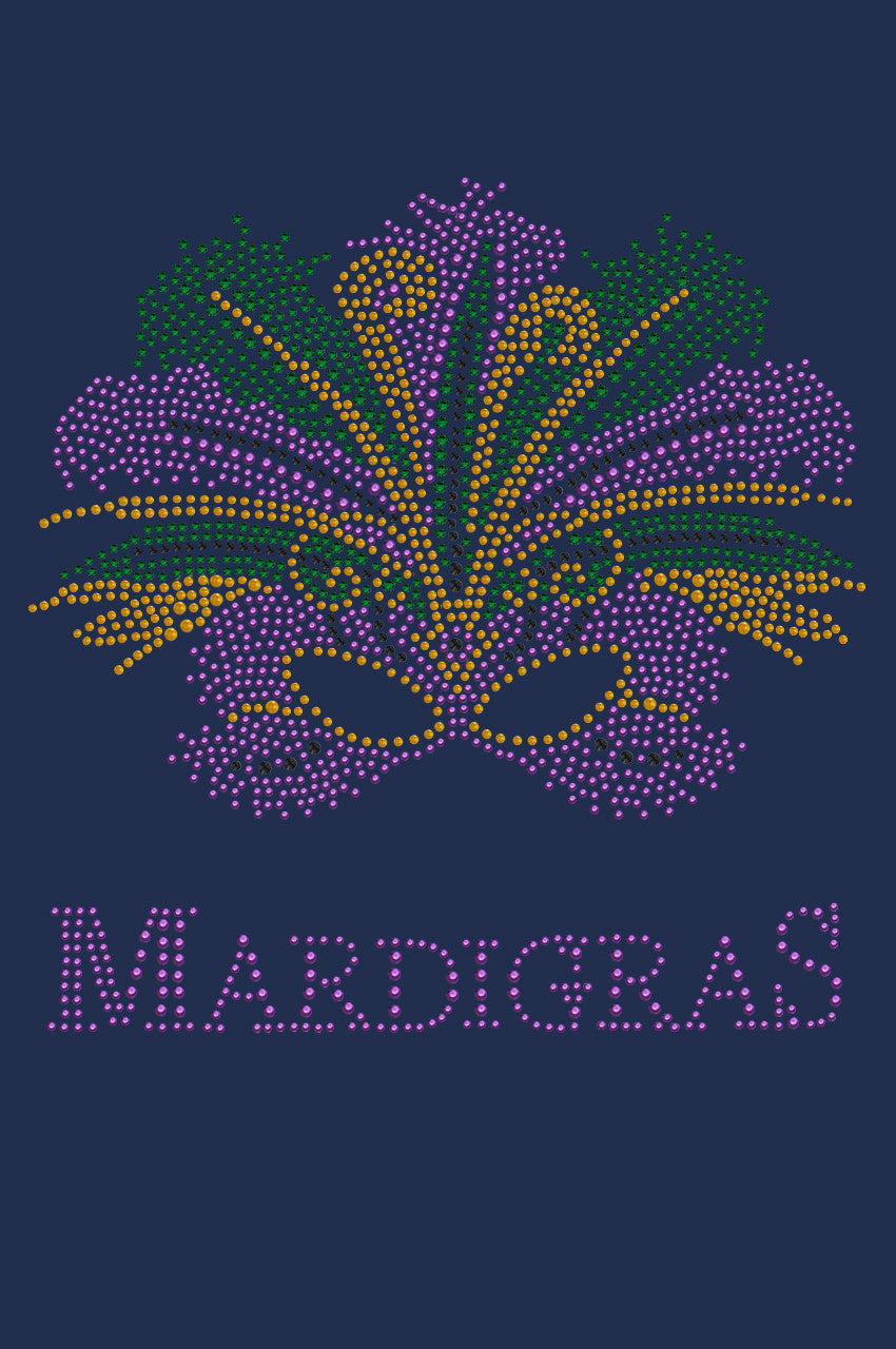 Madi Gras with Mask - Womens T-shirt